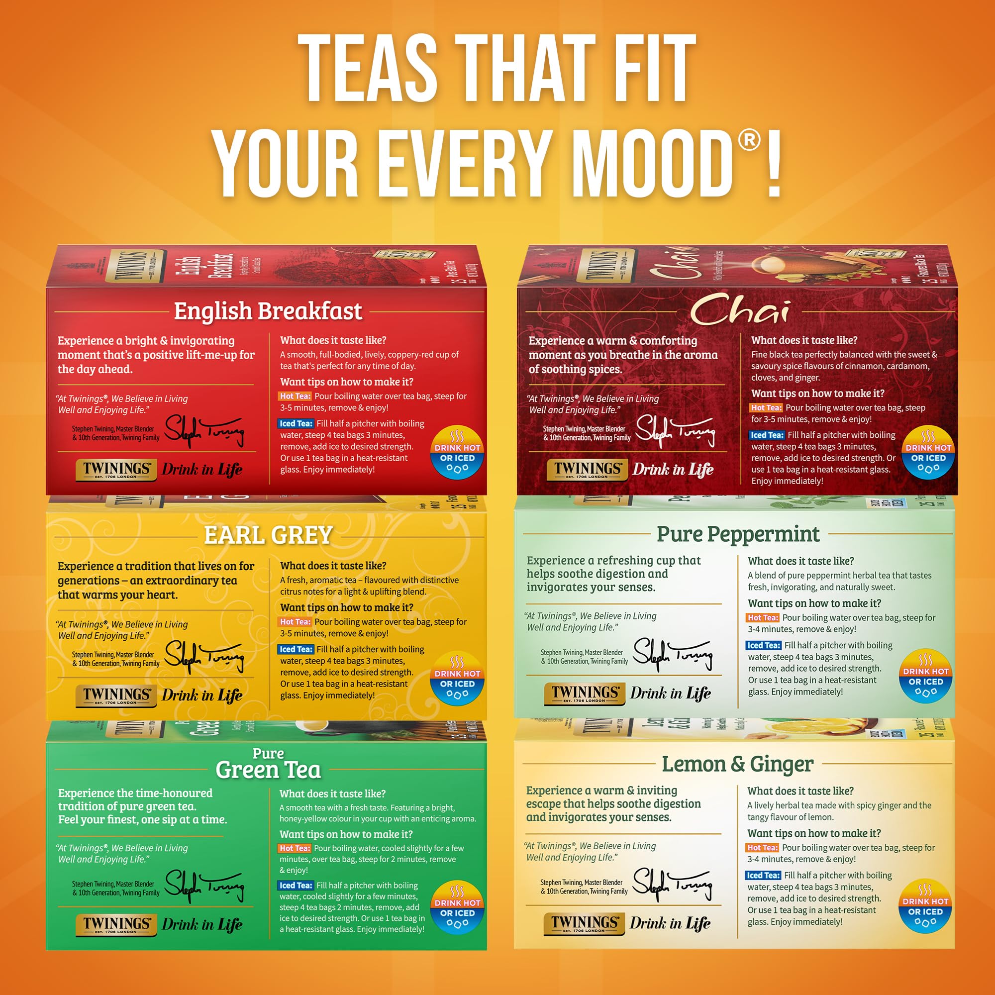 Amazon.com : Twinings Variety Pack Tea Bags, 25 Count (Pack of 6
